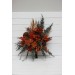 Wedding bouquets in rust terracotta burnt orange  colors. Bridal bouquet.  Faux bouquet. Cascading bouquet. Bridesmaid bouquet. Banksia bouquet. 0505