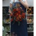 Wedding bouquets in rust terracotta burnt orange  colors. Bridal bouquet.  Faux bouquet. Cascading bouquet. Bridesmaid bouquet. Banksia bouquet. 0505