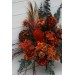 Wedding bouquets in rust terracotta burnt orange  colors. Bridal bouquet.  Faux bouquet. Cascading bouquet. Bridesmaid bouquet. Banksia bouquet. 0505