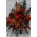 Wedding bouquets in rust terracotta burnt orange  colors. Bridal bouquet.  Faux bouquet. Cascading bouquet. Bridesmaid bouquet. Banksia bouquet. 0505