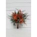 Wedding bouquets in rust terracotta burnt orange  colors. Bridal bouquet.  Faux bouquet. Cascading bouquet. Bridesmaid bouquet. Banksia bouquet. 0505