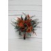 Wedding bouquets in rust terracotta burnt orange  colors. Bridal bouquet.  Faux bouquet. Cascading bouquet. Bridesmaid bouquet. Banksia bouquet. 0505