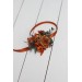  Wedding boutonnieres and wrist corsage  rust terracotta burnt orange color theme. Flower accessories. 0505