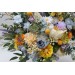 Yellow, Ivory, Dusty Blue & Lavender Bridal and Bridesmaid Bouquets