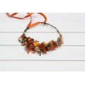 Terracotta, Rust & Orange Flower Crown Hair Wreath