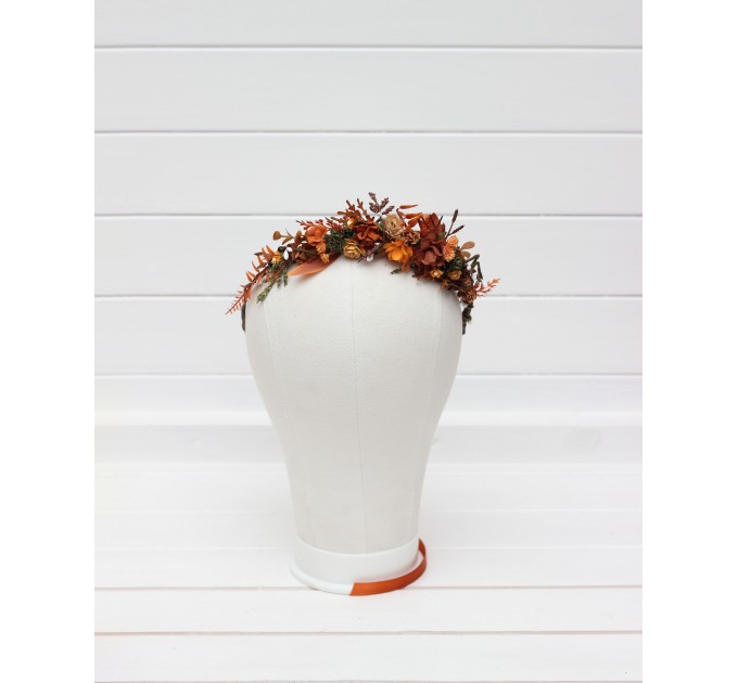 Terracotta, Rust & Orange Flower Crown Hair Wreath