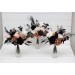 Mini Bouquets for Vases in Dusty Rose, Black, Cinnamon & White