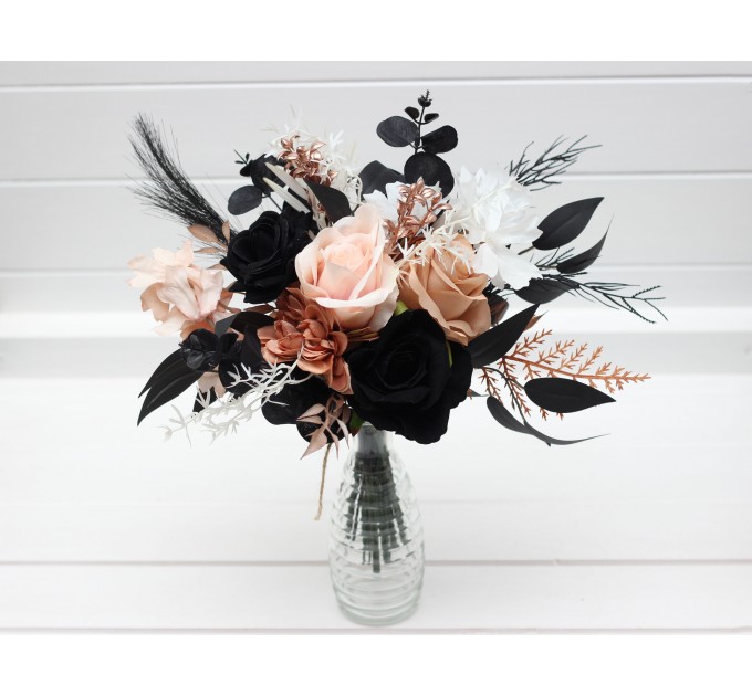 Mini Bouquets for Vases in Dusty Rose, Black, Cinnamon & White