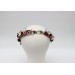 Burgundy, White & Dusty Rose Flower Crown – Romantic Faux Hair Wreath