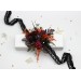 Burgundy, Rust, Purple & Black Wrist Corsage – Moody Faux Floral Bracelet