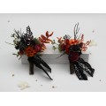 Burgundy, Rust, Purple & Black Wedding Boutonnieres – Moody Faux Floral Accessories