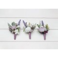 Lavender, White & Lilac Wedding Boutonnieres