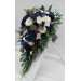 Plum, Ivory & Navy Blue Cascading Bridal and Bridesmaid Bouquets