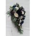 Plum, Ivory & Navy Blue Cascading Bridal and Bridesmaid Bouquets