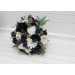 Plum, Ivory & Navy Blue Cascading Bridal and Bridesmaid Bouquets