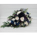 Plum, Ivory & Navy Blue Cascading Bridal and Bridesmaid Bouquets