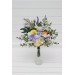 Yellow, Ivory, Dusty Blue & Lavender Wedding Table Mini Bouquets