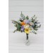 Yellow, Ivory, Dusty Blue & Lavender Wedding Table Mini Bouquets