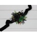 Moody Forest Green & Black Gold Wrist Corsage for Wedding
