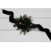 Moody Forest Green & Black Gold Wrist Corsage for Wedding