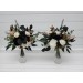 Ivory, Black & Gold Hunter Green Table Mini Bouquets