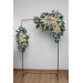 Wildflower arch flowers in yellow, ivory, dusty blue and lavender