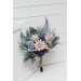 Beige Dahlia & Dusty Navy Blue Wedding Bouquets | Faux Bridal & Bridesmaid Bouquets