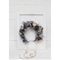 Dusty blue beige flower crown. Hair wreath. Flower girl crown. Wedding flowers. 0506