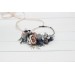Dusty blue beige flower crown. Hair wreath. Flower girl crown. Wedding flowers. 0506