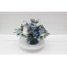 Dusty blue white centerpiece. Table decor. Wedding flowers in box. 0508