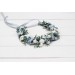 Dusty blue white flower crown. Hair wreath. Flower girl crown. Wedding flowers. 0508