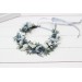 Dusty blue white flower crown. Hair wreath. Flower girl crown. Wedding flowers. 0508