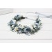 Dusty blue white flower crown. Hair wreath. Flower girl crown. Wedding flowers. 0508