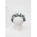 Dusty blue white flower crown. Hair wreath. Flower girl crown. Wedding flowers. 0508
