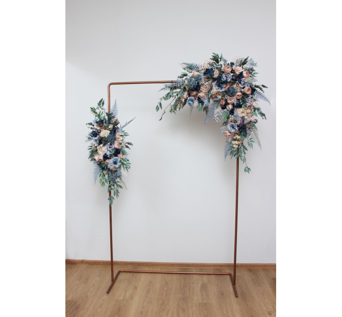  Flower arch arrangement in dusty blue beige colors.  Arbor flowers. Floral archway. Faux flowers for wedding arch. 0506