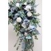  Flower arch arrangement in dusty blue white colors.  Arbor flowers. Floral archway. Faux flowers for wedding arch. 0508