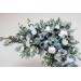  Flower arch arrangement in dusty blue white colors.  Arbor flowers. Floral archway. Faux flowers for wedding arch. 0508