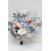 Wedding bouquets in Dusty blue blush pink white colors. Bridal bouquet. Cascading bouquet. Faux bouquet. Bridesmaid bouquet. 0509