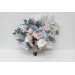 Wedding bouquets in Dusty blue blush pink white colors. Bridal bouquet. Cascading bouquet. Faux bouquet. Bridesmaid bouquet. 0509