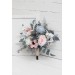 Wedding bouquets in Dusty blue blush pink white colors. Bridal bouquet. Cascading bouquet. Faux bouquet. Bridesmaid bouquet. 0509
