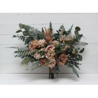 Wedding bouquets in beige brown colors. Bridal bouquet. Faux bouquet. Bridesmaid bouquet. 0507
