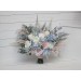 Wedding bouquets in dusty blue blush pink white colors. Bridal bouquet. Cascading bouquet. Faux bouquet. Bridesmaid bouquet. 0509-1