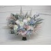 Wedding bouquets in dusty blue blush pink white colors. Bridal bouquet. Cascading bouquet. Faux bouquet. Bridesmaid bouquet. 0509-1