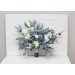 Wedding bouquets in dusty blue white colors. Bridal bouquet. Cascading bouquet. Faux bouquet. Bridesmaid bouquet. 0508