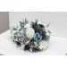 Wedding bouquets in dusty blue white colors. Bridal bouquet. Cascading bouquet. Faux bouquet. Bridesmaid bouquet. 0508