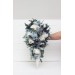 Wedding bouquets in dusty blue white colors. Bridal bouquet. Cascading bouquet. Faux bouquet. Bridesmaid bouquet. 0508