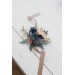  Wedding boutonnieres and wrist corsage  in dusty blue beige color theme. Flower accessories. 0506