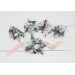 Wedding boutonnieres and wrist corsage in dusty blue blush pink white color scheme. Flower accessories. 0509