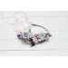 Dusty blue blush pink white flower crown. Hair wreath. Flower girl crown. Wedding flowers. 0509-1