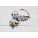 Dusty blue blush pink white flower crown. Hair wreath. Flower girl crown. Wedding flowers. 0509-1